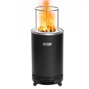 21 Inch Fire Pit with Stand, Smokeless Stainless Steel Fire Pit, Portable Campfire for Outdoor Camping, Patio, Wood or Pellet Fuel, Metal Firepit Stove