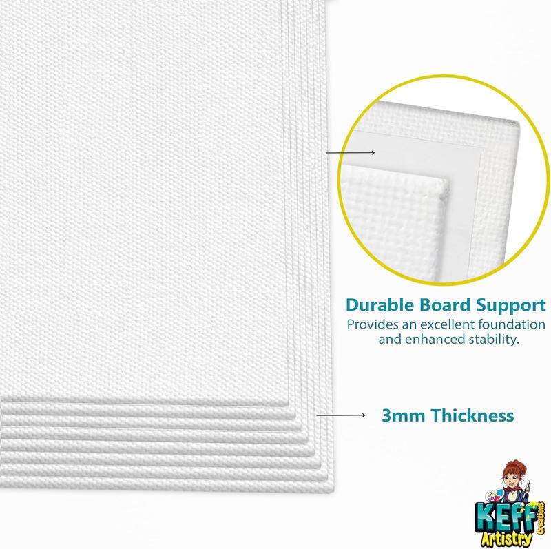Canvases for Painting - 8x10 12 Pack Art Paint Canvas Panels Set Boards - 100% Cotton Primed Painting Supplies for Acrylic, Oil, & Watercolor Paint