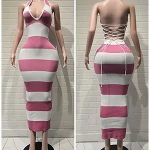Ella dress  Striped Halter neck 2944