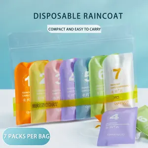 7-Piece Disposable Unisex Raincoat Set, Portable Outdoor Camping Hiking Sports Fishing Emergency Rain Gear, Colorful Travel Companion