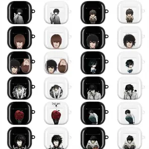 Death Note Anime AirPods Case, L & Light Yagami Dark Psychology Icons – Ryuk, Red Apple Symbolism, Gothic Black & White Manga Art, Chibi & Realistic Anime Illustration, Otaku Collector Style Cover for AirPods