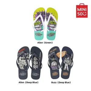 [Holiday Special] Miniso Toy Story Alien & Buzz Lightyear Men's Flip-Flops – Soft, Non-Slip Indoor & Beach Sandals