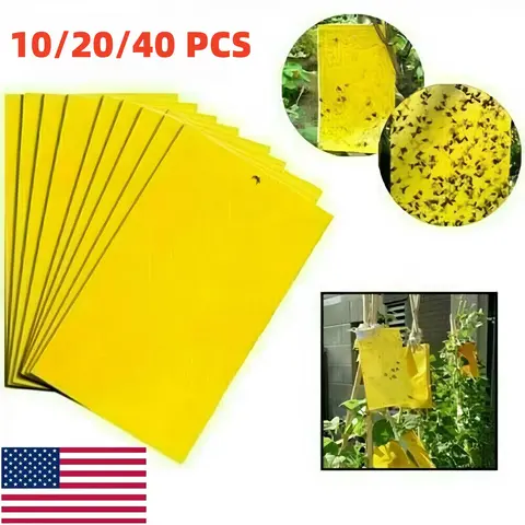 10/20/40PCS Strong Self-Adhesive Sticky Trap Boards – Chemical-Free Home Care for Catching Fruit Flies, Mosquitoes & Tiny Flying Pests, Moth Proofing, Mold Prevention & Damp Control, Firm Adhesive, Safe Around Kids & Pets, Effective Pest Solution