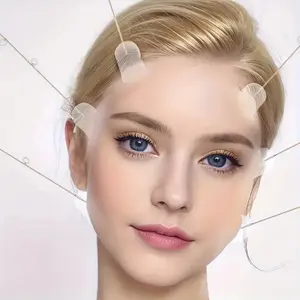 Facial Tape and Bandage Set 40 Transparent Tapes for Neck and Jawline, Includes 4 Adjustable Straps, Reusable and Fragrance-Free