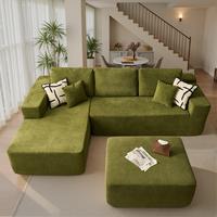 Green Cloud Velvet Left Chaise