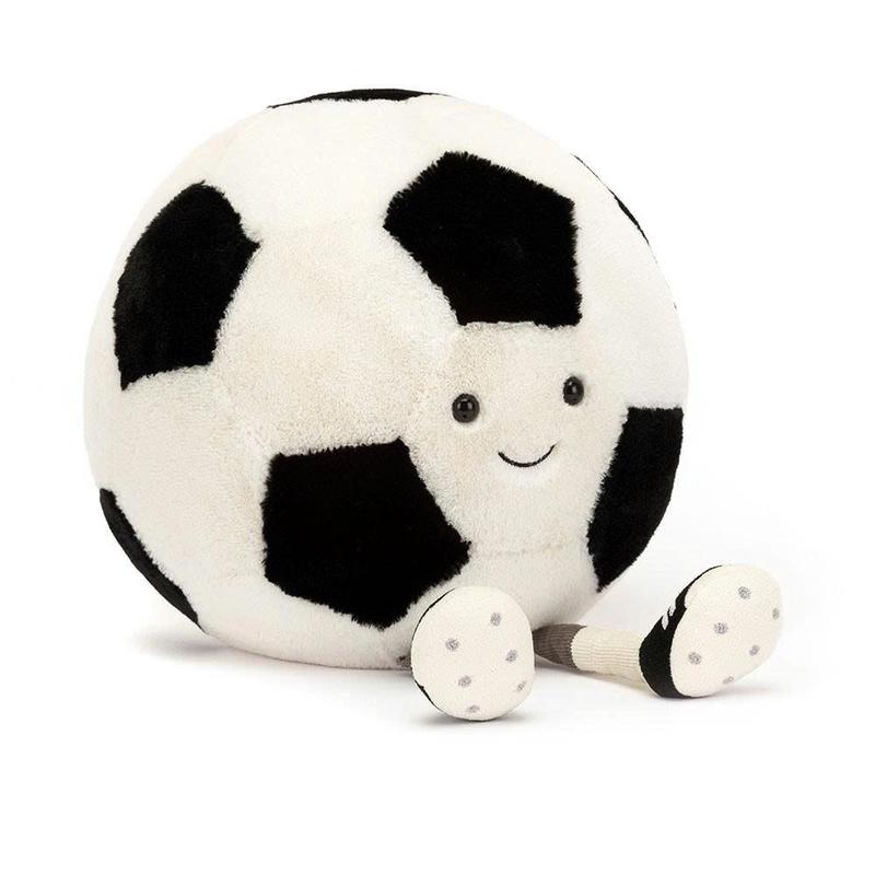 Jellycat Amuseables Sports Football – Soft Plush Toy Ball, Cute Soccer Gift for Kids & Fans, Collector Edition 2025, Keychains
