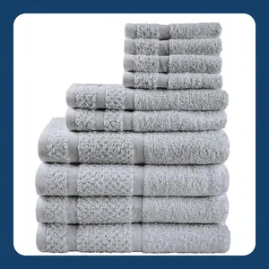 10 Piece Towel Set With Upgraded Softness & Durability, Grey