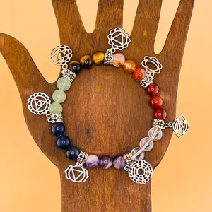 [Magic Crystal] 8mm Exquisite Natural 7 Chakra Crystal Ball Bracelet, Crystal, Jewelry, Gemstone, Chakra, Gift, Present, Handmade, Energy, Yoga, Beauty, Unique, Women, Unisex, Free Storage Bag, Festival, Christmas, Halloween, Easter, Tiktokmademebuyit