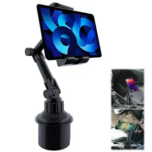 Cup Holder Tablet Holder for Car Mount - [Metal Arm] Heavy Duty Adjustable Car Cup Tablet Mount Truck Car Accessories, for 4-13" Tablets iPad Pro Air Mini, Galaxy Fold, Kindle Fire, iPhone