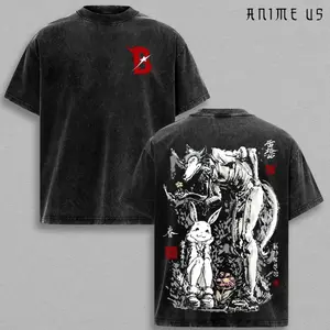 Legoshi Haru Beastars Graphic T Shirt, Anthropomorphic Wolf Anime Tee, Manga Japanese Style Shirt, Acid Washed Oversized Tee, Streetwear Anime Outfit Men Women 9M6