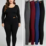 4-Pack Women's Fleece Lined High-Waisted Thermal Leggings - Black, Grey, Red, Blue - Stretchy Soft Side Pockets Elastic Waist