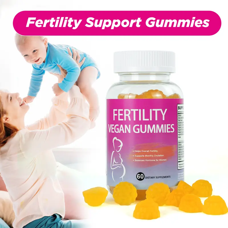 Women's Fertility Support Gummies & Herbal Tea Set - Chewable Supplement with B Vitamins, Iodine, Natural Ingredients for Hormonal Aid, Regular Menstrual Cycles, Ovulation Health