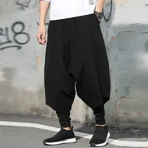 INCERUN Men's Techwear Cyberpunk Harem Pants Drop Crotch Joggers Streetwear Hip Hop Bottoms