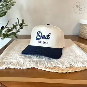 [custom in desciption] Custom Dad Hat EST Year Embroidered, Personalized Dad Gift, New Dad Baseball Cap, Father's Day Gift, Dad Life Hat, Custom Year Dad Hat, DAD