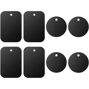 Universal Magnetic Car Phone Holder metallic Plate, Rectangle & Round Magnetic Car Phone Holder Plate, Phone Accessories for Most Magnetic Car Mount Holder