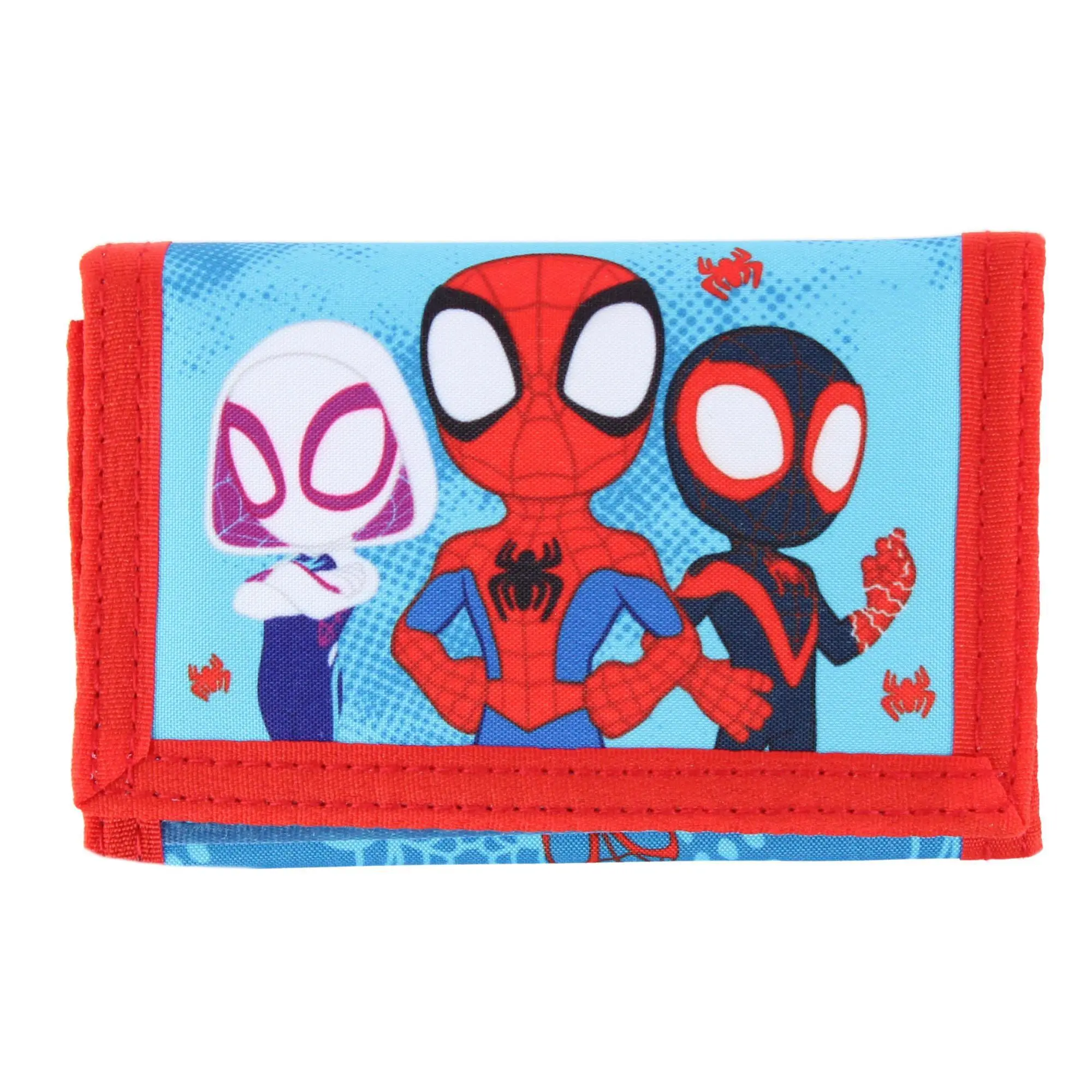 Textiel Trade Kid's Marvel Spiderman Multiverse Team Spidey Tri-Fold Wallet, Trifold Wallets, Geometric, Cartoon Character, Slip Pocket, Multi-Compartment, Full Bill Slot, Bifold/Trifold Wallet