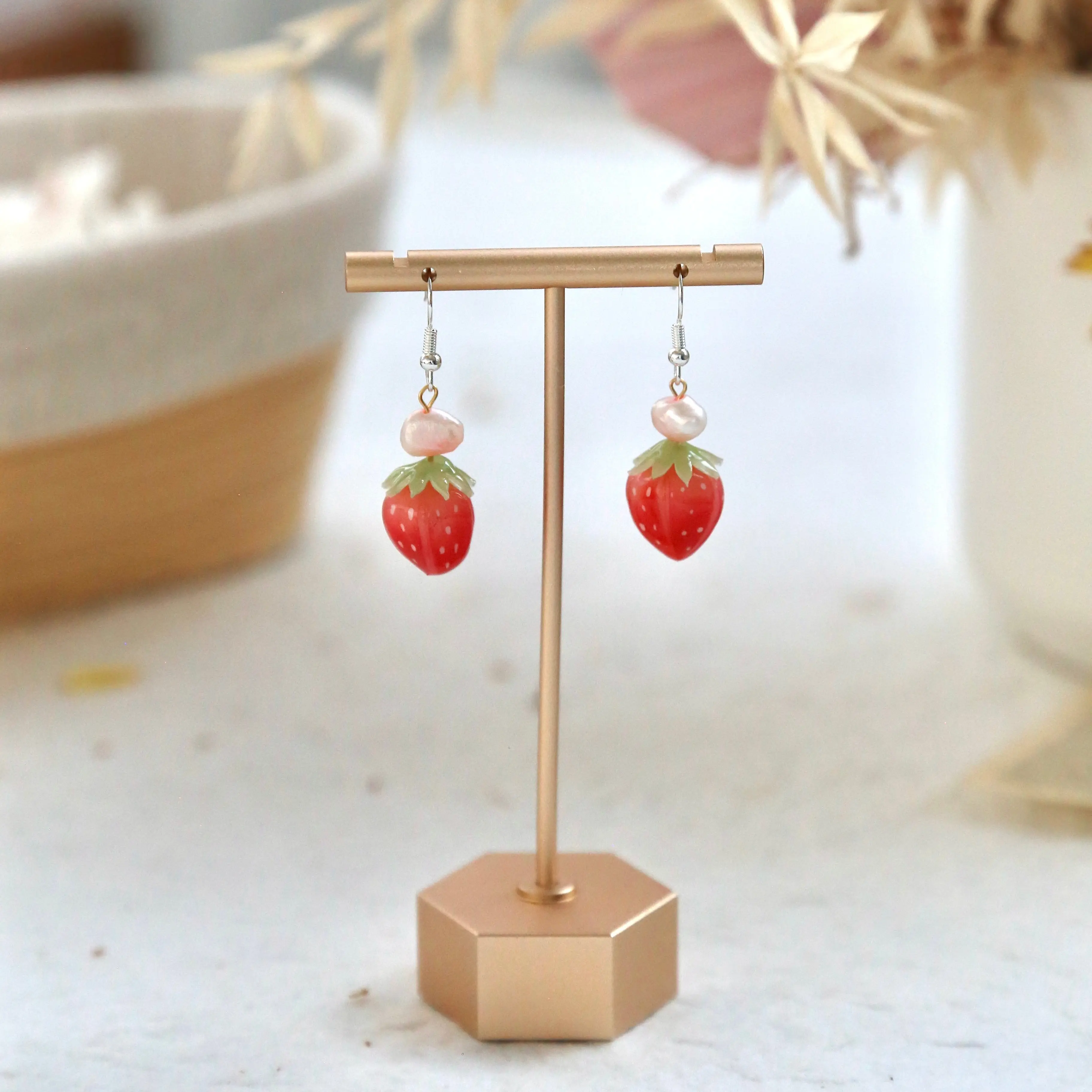 Shrink Plastic Strawberry Earrings