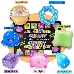 7pcs/set - Various styles of malt sugar blind box series, Squishy series, pressure resistant kneading, slow rebound kneading, suitable for home, school, gatherings, parties and events, suitable for giving to family and friends
