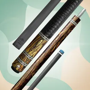 Rhino RETRÔ Bocote Pool Cue | Carbon Fiber Shaft | Crocodile Embossed Microfiber Leather Wrap | Time Crystal 12.5mm Tip | Pro Taper | Carbon Composite Butt | Stainless (3/8-8) Joint