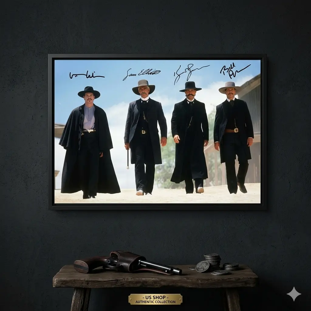 Vintage Tombstone Movie Poster, Wyatt Earp, Doc Holliday & Earp Brothers Walking Scene, Classic Western Wall Art, Aesthetic Print