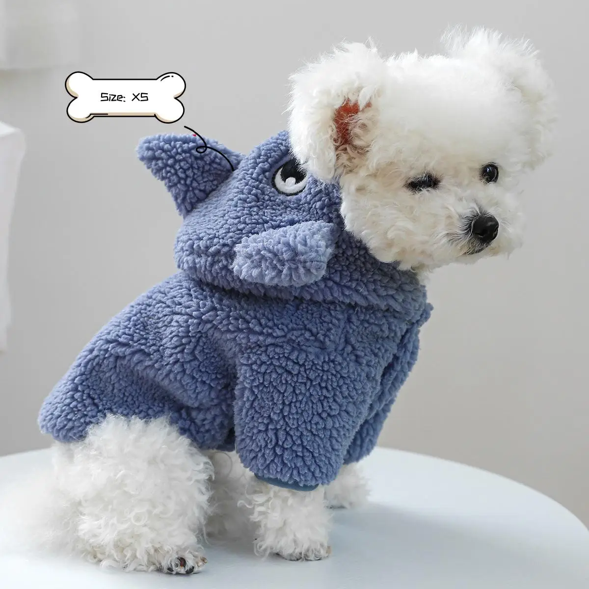 Cute Cartoon Shark Design Pet Clothes Costume, Warm Plush Dog & Cat Clothes, Adorable Shark Design Dog Costumes