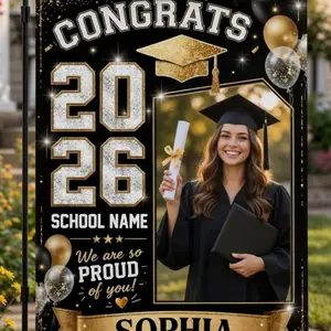 Graduation Garden Flag, Class of 2026 Personalized Yard Flag, Custom Name Graduation Flag, High School Grad Flag, Congrats Graduate Decor