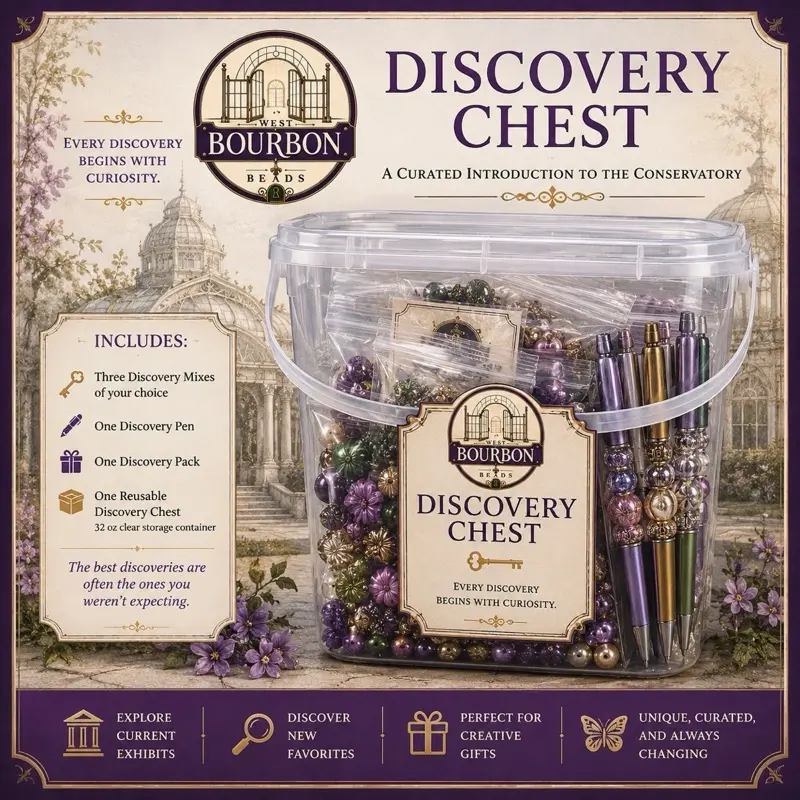 Discovery Chest | A Curated Introduction to the Conservatory | Resin & Acrylic Beads, Beadable Pen, and Resin & Acrylic Charms Kit