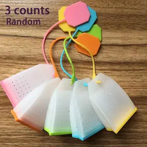 Random Color Silicone Tea Infuser, 3 Counts Durable Tea Strainer for Loose Leaf & Herbal Teas, Tea Making Tool for Home Office Use