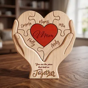 Personalized Mothers Day Wooden Puzzle, You Are The Piece That Holds Us Together Sign, Custom Gift For Mom From Kid, Printed Family Puzzle, Mothers Day Gift Ideas
