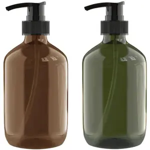 2 count 10 OZ Pump Bottle Plastic Pump Lotion Dispenser Empty Bottles Refillable Plastic Containers for Shampoo Lotion  Wash, , Moisturizer, Massage Oil, Multicolor