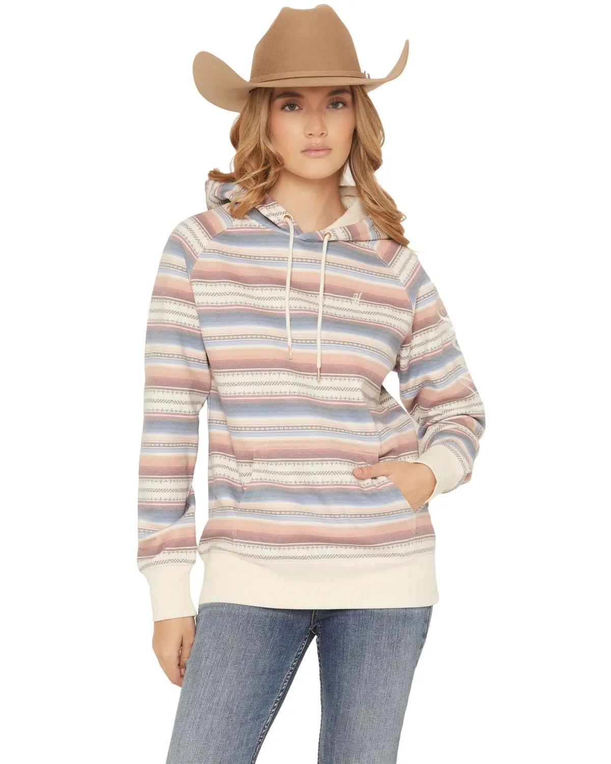 Hooey Women's Women'S Serape Striped Print Hoodie - Hh1360tnsp