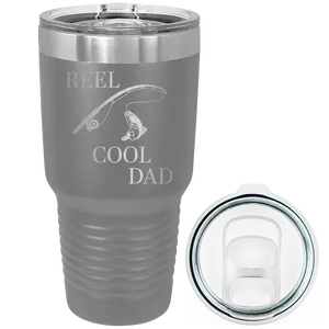 Personalized Reel Cool Dad 30 oz Tumbler - Dark Gray