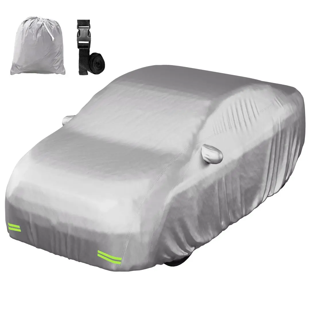 Mockins 200”x75”x60” Silver 190T Polyester Sedan Car Cover