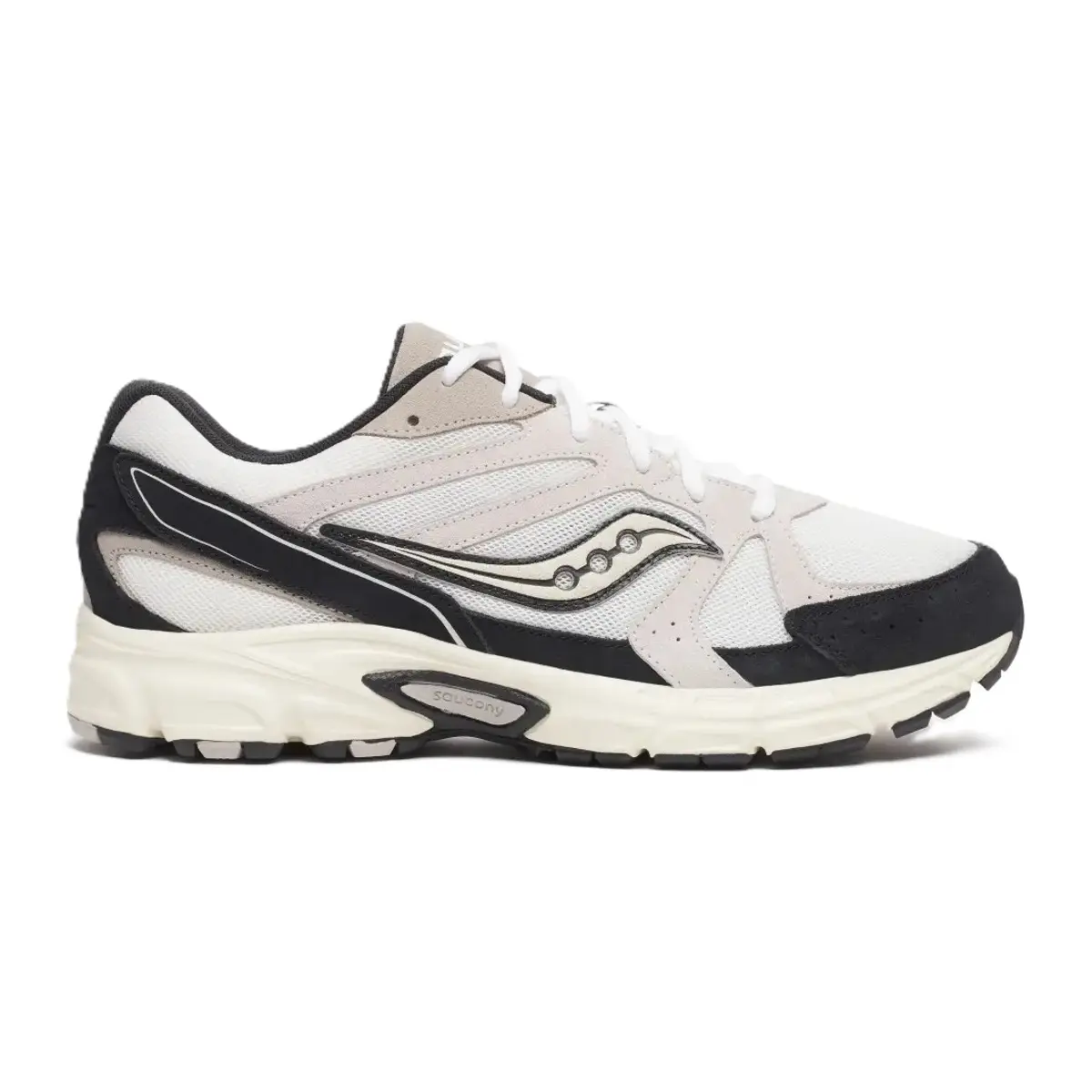 Saucony Grid Ride Millennium Suede White Black Men's Fashion Shoes New