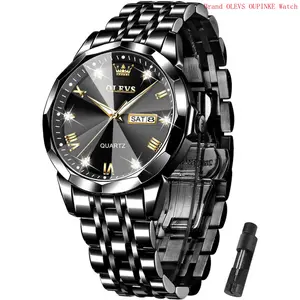 Brand OLEVS Men's Watch Ultra Thin Analog Watch Men Minimalist Wrist Watch Silver Stainless Steel Mesh Quartz Watches for Men Waterproof Dress Mens Watches with Date Black White Large Big Face Wristwatches