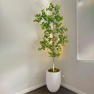 Bellacat Faux Black Olive Tree 7ft/8ft Tall Indoor Decor with Natural Trunk & Realistic Leaves for Home Office Living Room Decorations