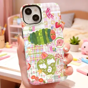 Colorful Vintage Aesthetic Phone Case , Shockproof Rugged Cover Dual Layer Soft Hard Bumper Hard Shell for iPhone 11 12 13 14 15 16 Pro Max Plus Girl