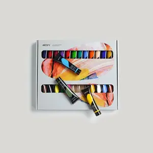 ARTIFY 24 Vibrant Colors Premium Heavy Body Acrylic Paint Set for Painting Artwork - High Viscosity, Non-Toxic, Lightfast, Portable & Distinguishable Tubes