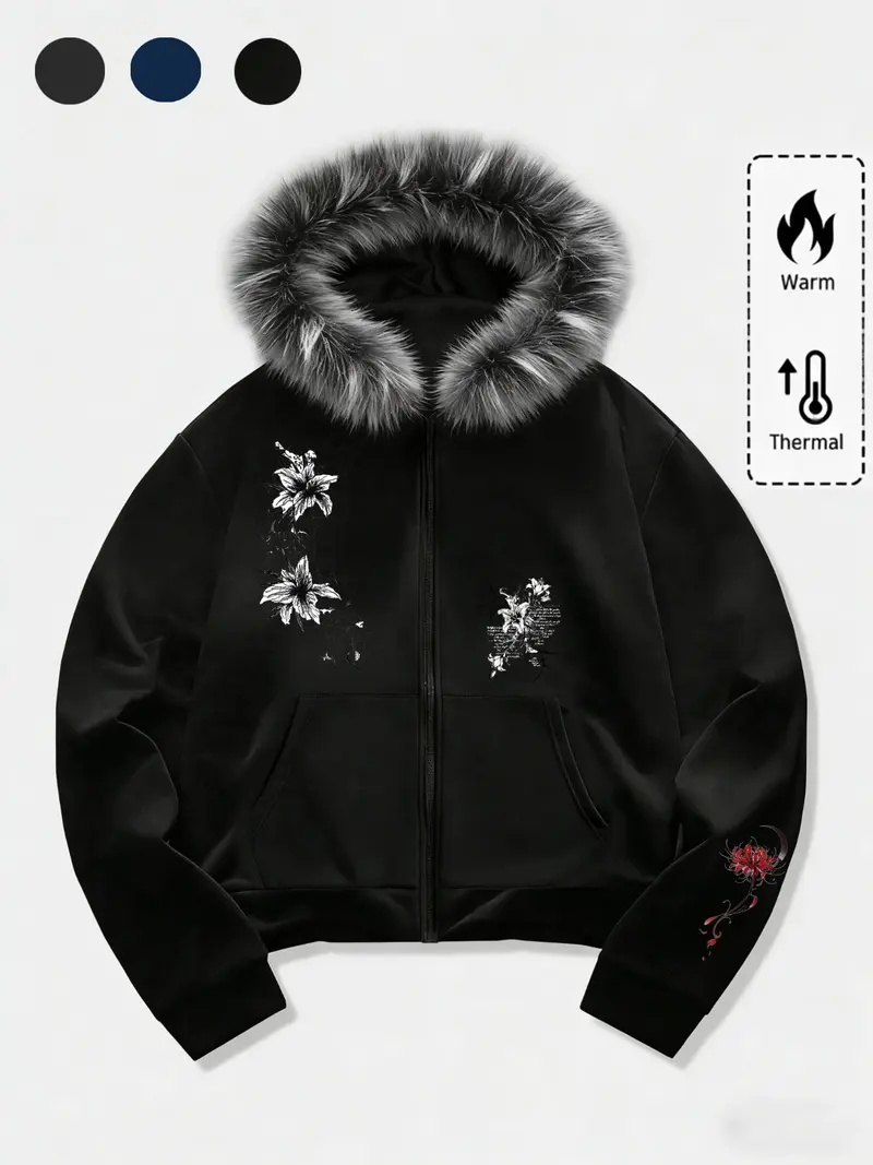 fur zip up hoodie y2k - TikTok Shop