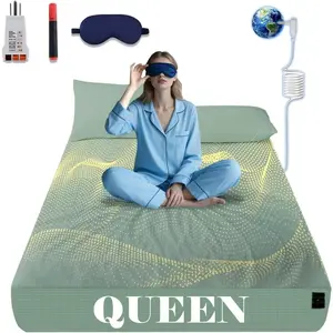 NAGS ®   Grounding Sheets,Grounding Bedding Sheet, Soft Cotton with Pure Silver Fitted Grounded Sheet for Improved Sleep,Pain Relief (Green, Queen,60 * 80 * 13.5inch)