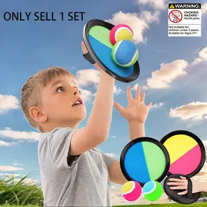 Sticky Ball Game Set, 19 Cm Colorful Plastic Flying Disc with Suction Cup, Interactive Throwing and Catching Toy