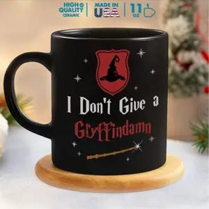 Mugora - Funny Wizard House 11oz 15oz Ceramic Mug, I Don't Care, Snarky Ravencrap Hufflefudge Gryffindamn Slythersnark Quote, Sarcastic Magic Gift for Fantasy Nerds