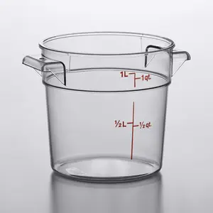 Cambro 1 Qt. Clear Round Polycarbonate Food Storage Container with Lid