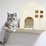 Catails 1pc Solid Wood Wall-Mounted Cat Hammock - Natural, Odor-Free, Durable, Non-Toxic Pet Furniture for Large Cats with Machine-Washable Resting Space, Easy to Install #SummerSale