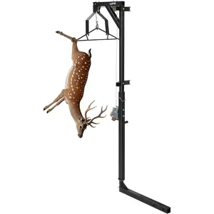 Heavy Duty Deer Hoist with Winch & Gambrel - 500LB Capacity - 360° Swivel - Adjustable Hitch-Mounted Game Lifter for Truck - Perfect for Skinning, Lifting, Field Dressing Big Game