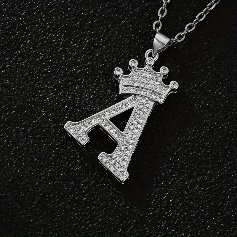 S925 Silver 26 A-Z Letter Zirconia Pendant, Combined with Various Initials, Elegant Simple Design Jewelry Gift for Women Couple Fit Daily Wear