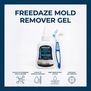 FREEDAZE Mold Remover Gel (200g) - Apply, Wait & Wipe for Tile Grout, Silicone, Shower Caulk & Washing Machine Seals | FREE Grout Brush Included