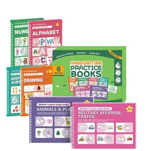 Slot Calligraphy Practice Book Set, Simple Drawing Enlightenment, Pen Control Training, Magic Learning Drawing, 6 Books Included