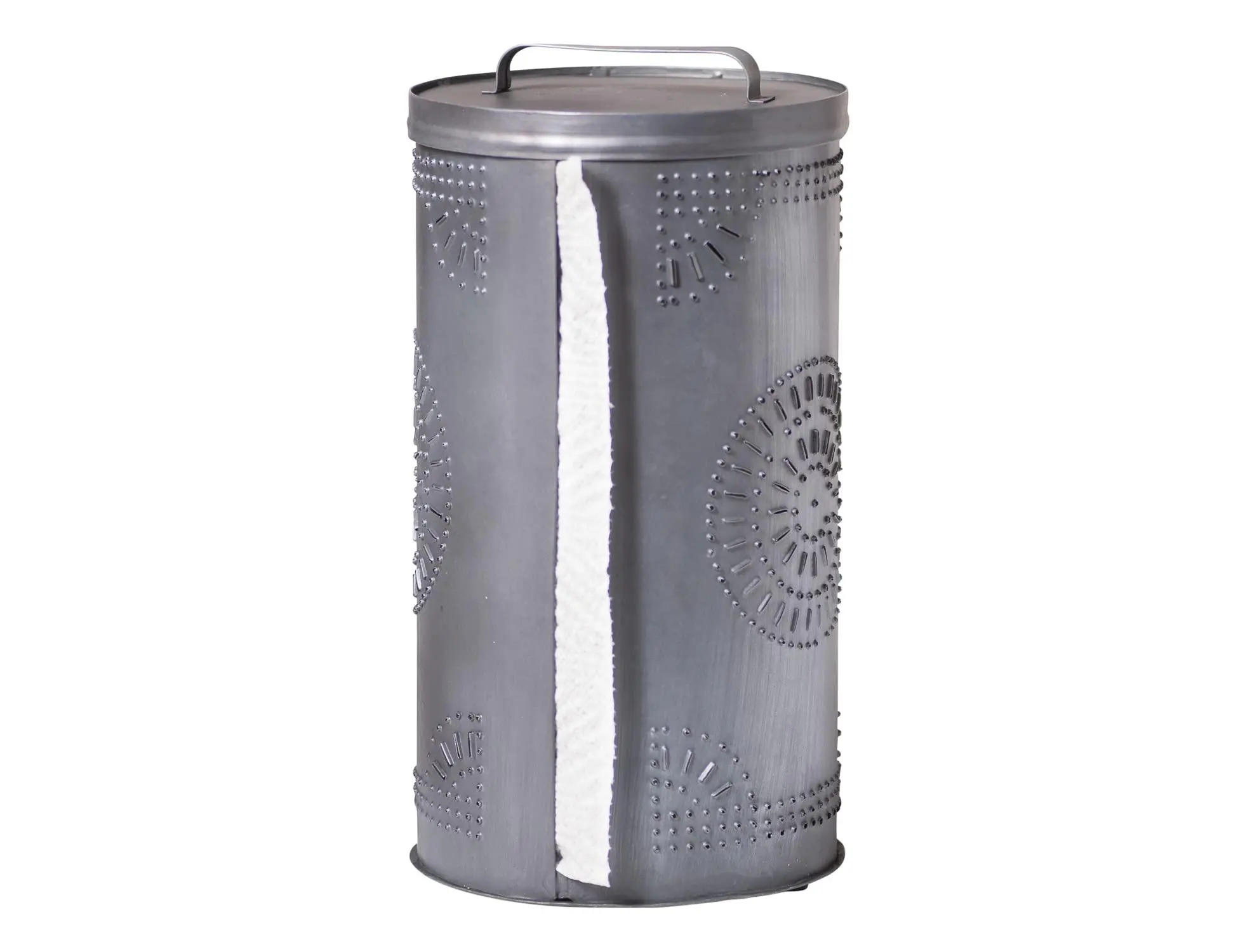 Antiqued Tin Punched Paper Towel Dispenser