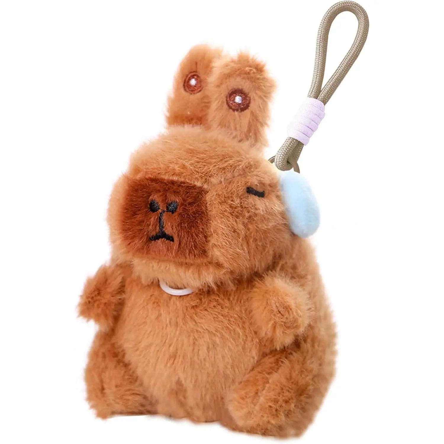 Capybara Plush 6 Inch, Cute Capybara Plush Keychain with Moving Ears